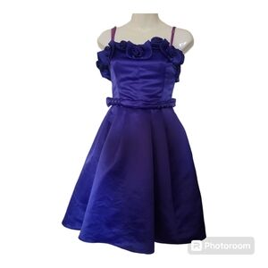 MARCIANO Guess Royal Purple Floral Flare Dress - Size XS, 0